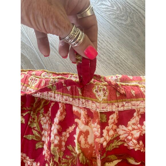 Sundance Leia Reef Pull-On Pants Floral Cropped Drawstring Pockets Medium - Picture 6 of 7